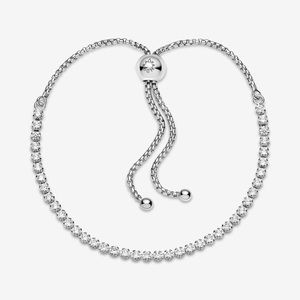 Pandora sterling silver tennis slider bracelet.
